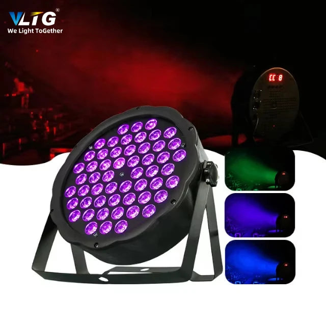 Par Light for Stages Lounges Bars 54*1W LED 3in1 Lamp Dmx512 Master-slave and Sound Activated and Auto Operation 8/10 Channel
