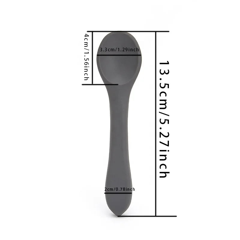 Promotional Tableware Ready to Ship Bendable Silicone Spoon for Training Soft and Flexible