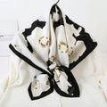 Hot Selling Large Square 90*90cm Head Hijab Shawls for Women Luxury Design Flower Pattern Printed Bandana Square Silk Head Scarf