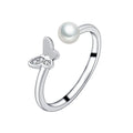 butterfly Open Wholesale Sterling Silver Ring Semi Mounts Pearl Cages Silver 925 Ring Mount with Ring Size