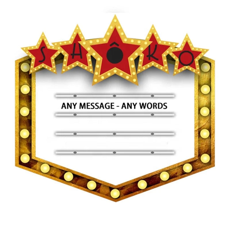 Custom Large Size Stars LED Letters Board Light Box New Indoor Nightclub Bar Presenter Glorifier with VIP Service OEM Supplier