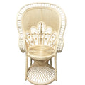 Wedding Hotel Vintage High Back Reception Synthetic Natural Rattan Cane Handwoven Retro Balcony Garden Peacock Wicker Boho Chair