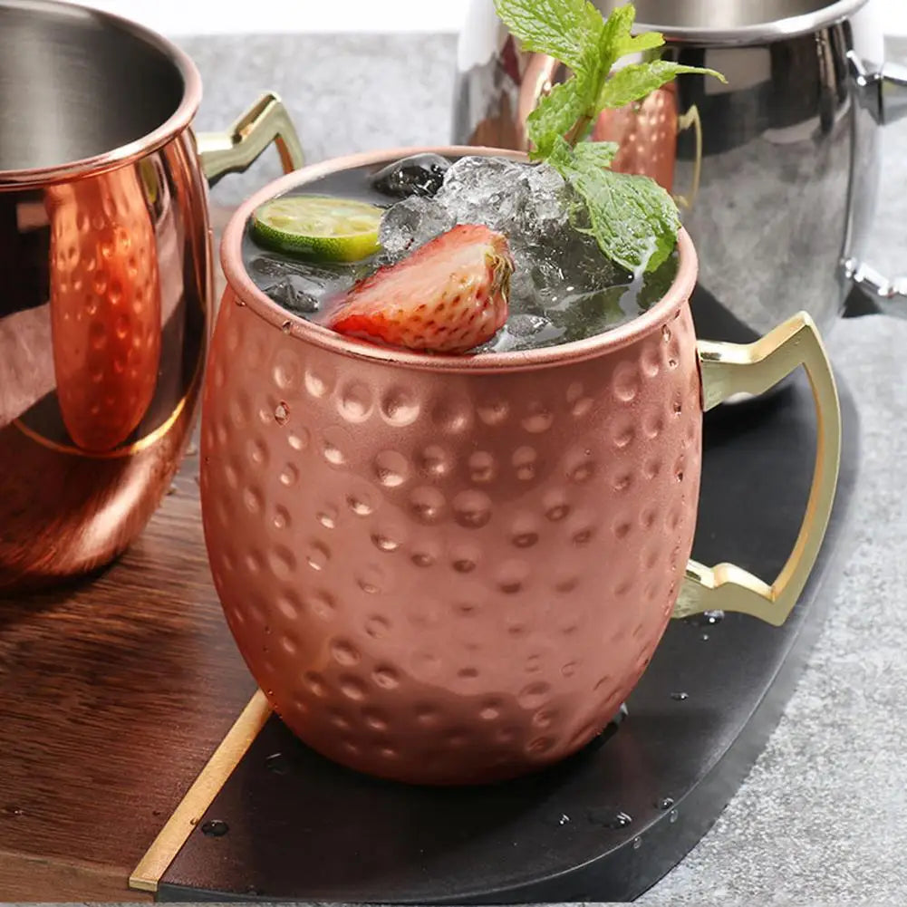 Factory Direct Moscow Mule Copper Mugs Beer Cup Box Gift Set New Arrival Copper Mug Antique Hammered Moscow Mule Mug for Beer