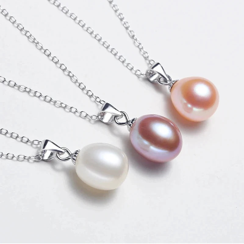 925 Silver Freshwater Rice Pearl Pendant Perfect Rice Pearl Necklace with Durable & Elegant Pendant MegaBDM
