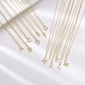 Waterproof Non Tarnish Gold Plated Inlay Zircon Stainless Steel Hang A-Z Alphabet Initial Letter Necklace