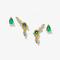 LOZRUNVE Silver 925 Jewelry Cartilage Small Emerald Stud Earring Set Gold Plated 2023 New