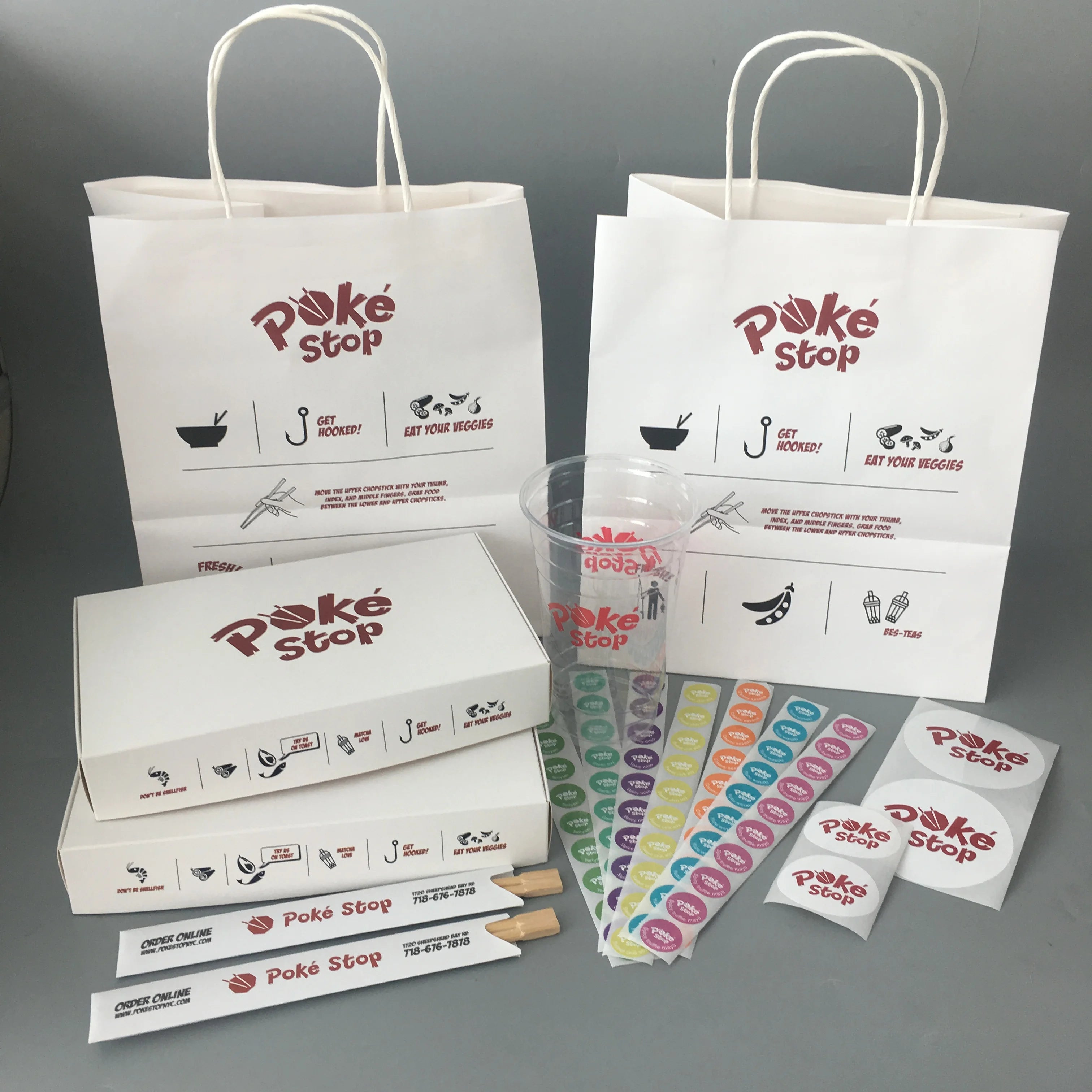 Wholesale Recycled Coated Paper Embossed Custom Shapes Recyclable Takeaway Shopping Bags Self Adhesive Seal for Milk Sushi Jelly