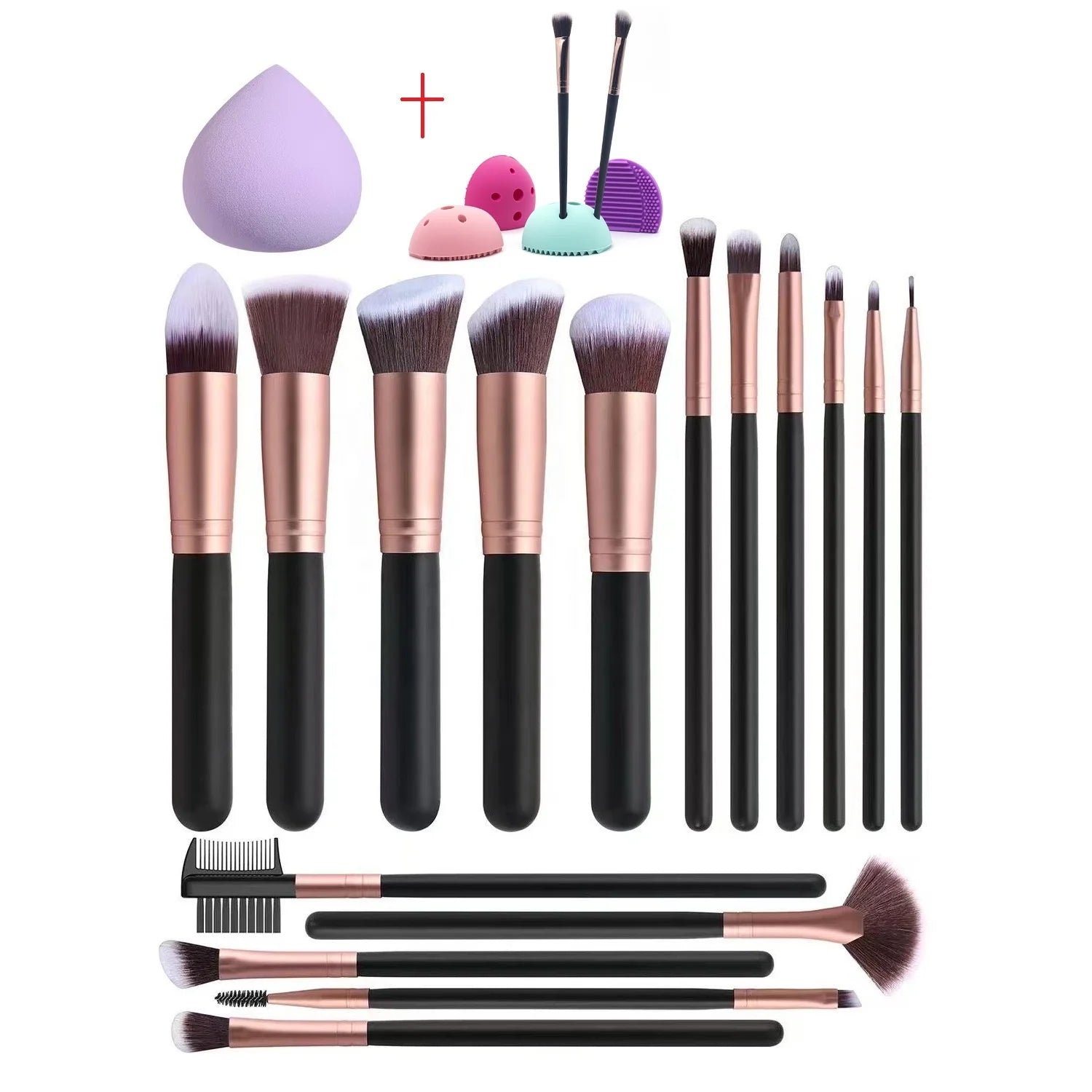 Professional 16-Piece Makeup Brush Set Egg Shape Sponge Custom Logo Foundation Powder Concealer for Face Professional Makeup