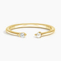 Elegant Adjustable 14k Gold Plated 925 Sterling Silver Natural Fresh Water Pearl Ring for Women