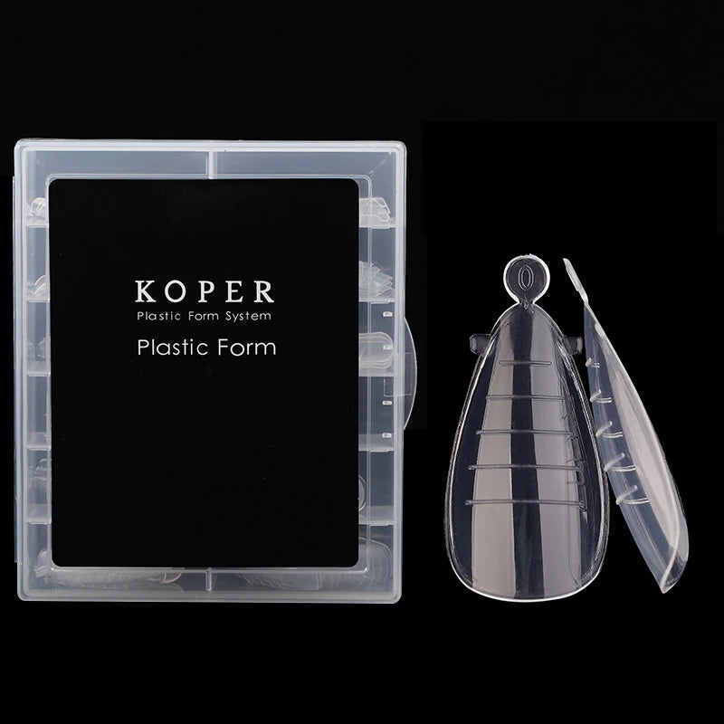 Nail Supplies Tips Extension Dual Nail System Form Full Cover Clear Acrylic False Nail with Scale