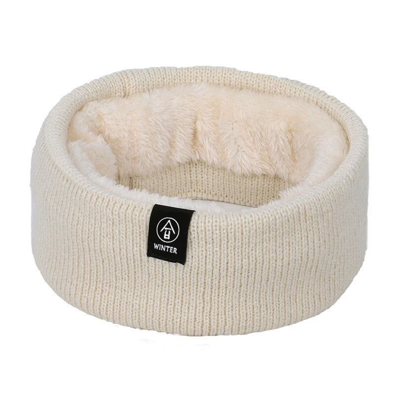 Winter Men's Acrylic Reversible Sweat-Wicking Short Double Layer Plain Fleece Knitted Tubular Neck Warmer Scarf MegaBDM