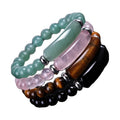 Vintage Handcrafted Tiger Eye Beaded Bracelet Natural Stone Powder Classic Stretch Design for Men's Healing Jewelry