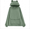 Evertopone Women's Plus Size Karl Frog Pattern Hoodie OEM/ODM Green Zipper Mouth Pullover for Summer