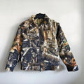 Custom 3D Printed Zip-Up Camouflage Polyester Wadding Jacket Sustainable Men's Windproof Canvas Cargo Jacket for Spring Autumn