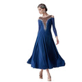 M-19400 Standard Ballroom Dance Dresses High Quality Sleeve Dancing Skirt Women Cheap Stage Waltz Ballroom Practice Dress