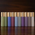 Painting Metal Steel Roll on Cosmetic Packaging 5ml 10ml Empty Portable Matte Glass Roller Perfume Bottle