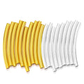 100pcs/bag 25-30 mm Stripe Copper Curve Tube Spacer Beads Connectors for DIY Jewelry Making Bracelet Necklace Accessories V158