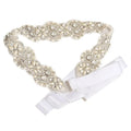 Silver Diamond Bridesmaid Belts Sew-On Bridal Sash with Motif Rhinestones Mixed Styles Dress Accessories for Parties
