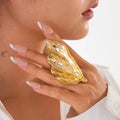SC Jewelry Modern Gold Exaggerated Ring Large Silver Ring Irregular Pearl Women Statement Ring for Gift Party