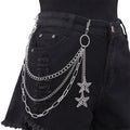 Punk Fashion Keys Chain Multiple Layers Silver Colors Chain Charm Star Pendant Pants Belts Jeans Chain for Men Women  Jewelry