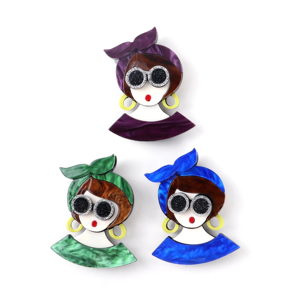 Original Designer's Hot Selling Marbled Acrylic Brooches Women's Corsage Bow Headband Sunglasses New Color for Weddings Parties