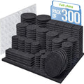 300pieces Sticky Furniture Protector Felt Glider Self Adhesive Furniture Glider Black Felt Pad for Chairs Floor Gliders