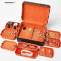 Stock 6 Custom Portable Premium Leather Jewel Jewelry case Travel Drawer Accessory Necklace Bangle Jewelry Boxes Organizer