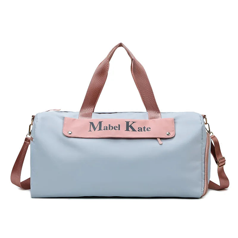 Fashionable Dry Wet Sports Gym Bag Waterproof Oxford Overnight Travel Duffel with Zipper Closure Shoe Wet Clothes Compartments