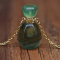 Hongzhuo Natural Crystal Green Fluorite Perfume Bottle Pendant Folk Crafts Healing Souvenir Gifts Stones Women Jewelry