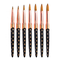 High Quality Black Flower Handle Gold Ferrule Pure Kolinsky Pinceau Gel Painting Acrylic Nail Art Brush