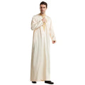 1633 Solid Islamic White Arab Men Robe Clothes Floor-Length / Maxi Standard Men Home Wear Sport Pajamas