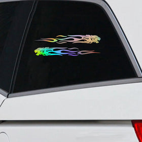 Flame Lion Car Sticker Window Motorcycle Vinyl Truck Door Bumper Wall Decal Gift Die Cut Decals Latop Window Glass