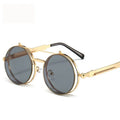 2025 New Retro Metal Punk Steam Clamshell Sun Glasses Men and Women Versions Metal Round Eye Protection Sunglasses