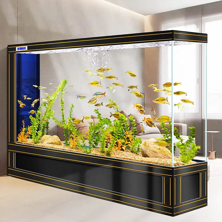 Customized Glass Fish Tank Stand with Three-Layer Multiple Tier Large Rimless Sided Filter System 500L-1000L Aquarium