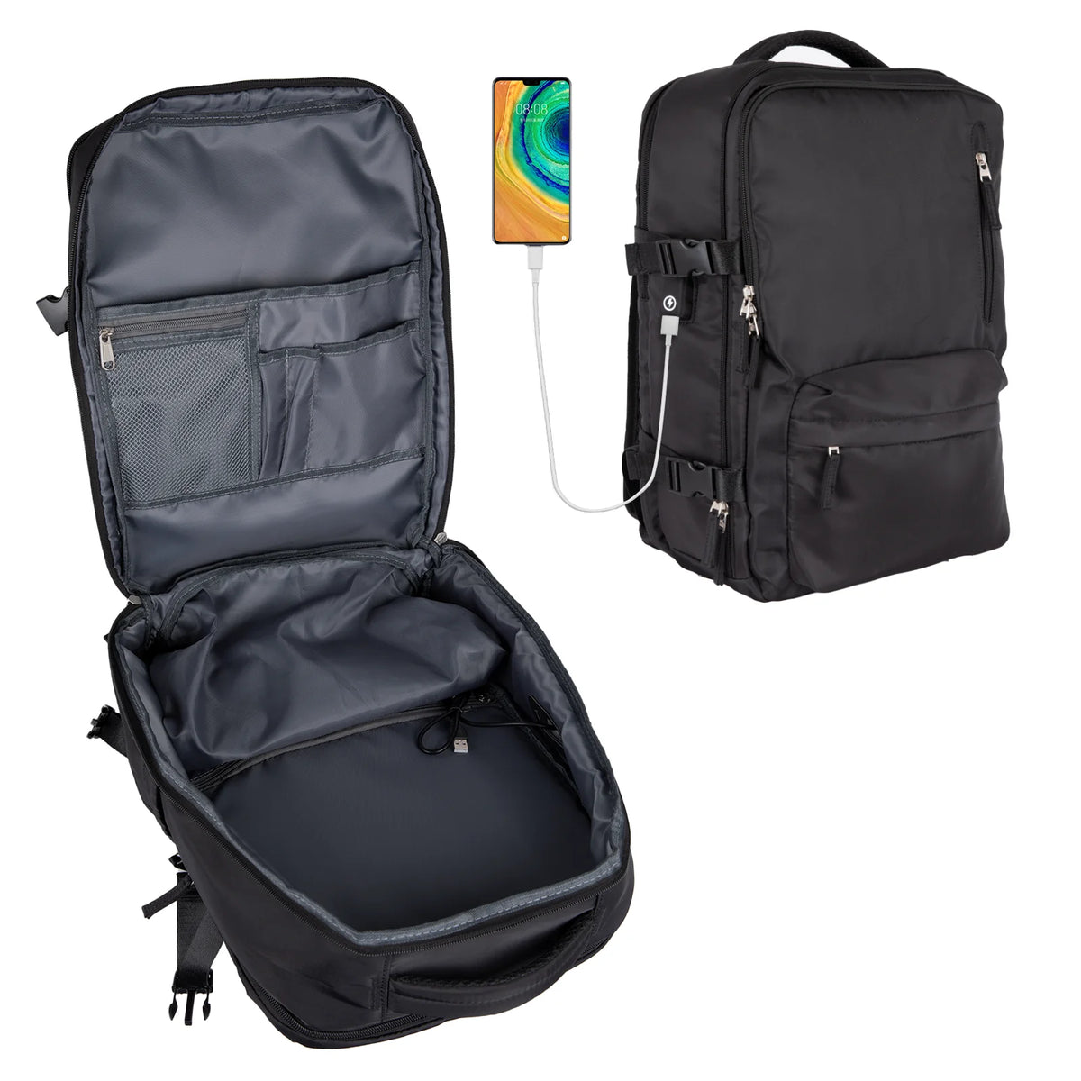 Backpack Travel Cabin Aircraft Women's Travel Cabin Carrying Luggage Mountaineering Backpack with USB Charger