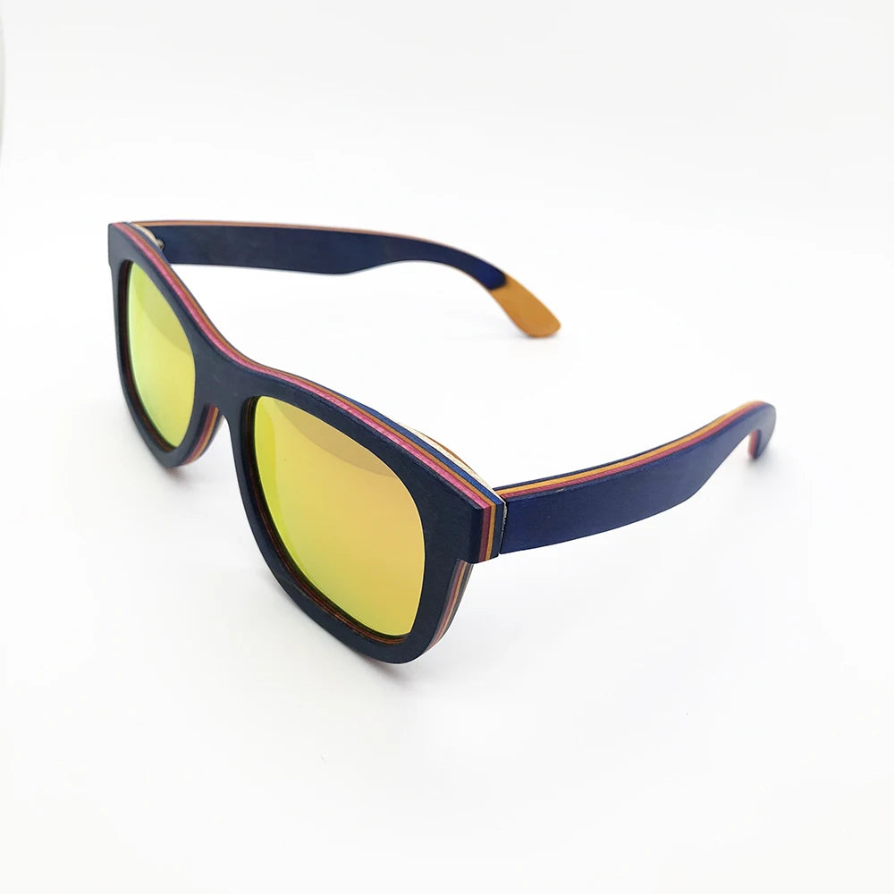 Driving Sunglasses 100% UV 400 Protection Engraved Custom Engraved Logo Vintage Skateboard Wooden Polarized Sunglasses