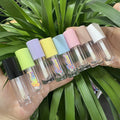 6.5ml Custom logo Empty Purple Yellow pink White Lipgloss Containers Big Applicator Big Lip Balm Tube