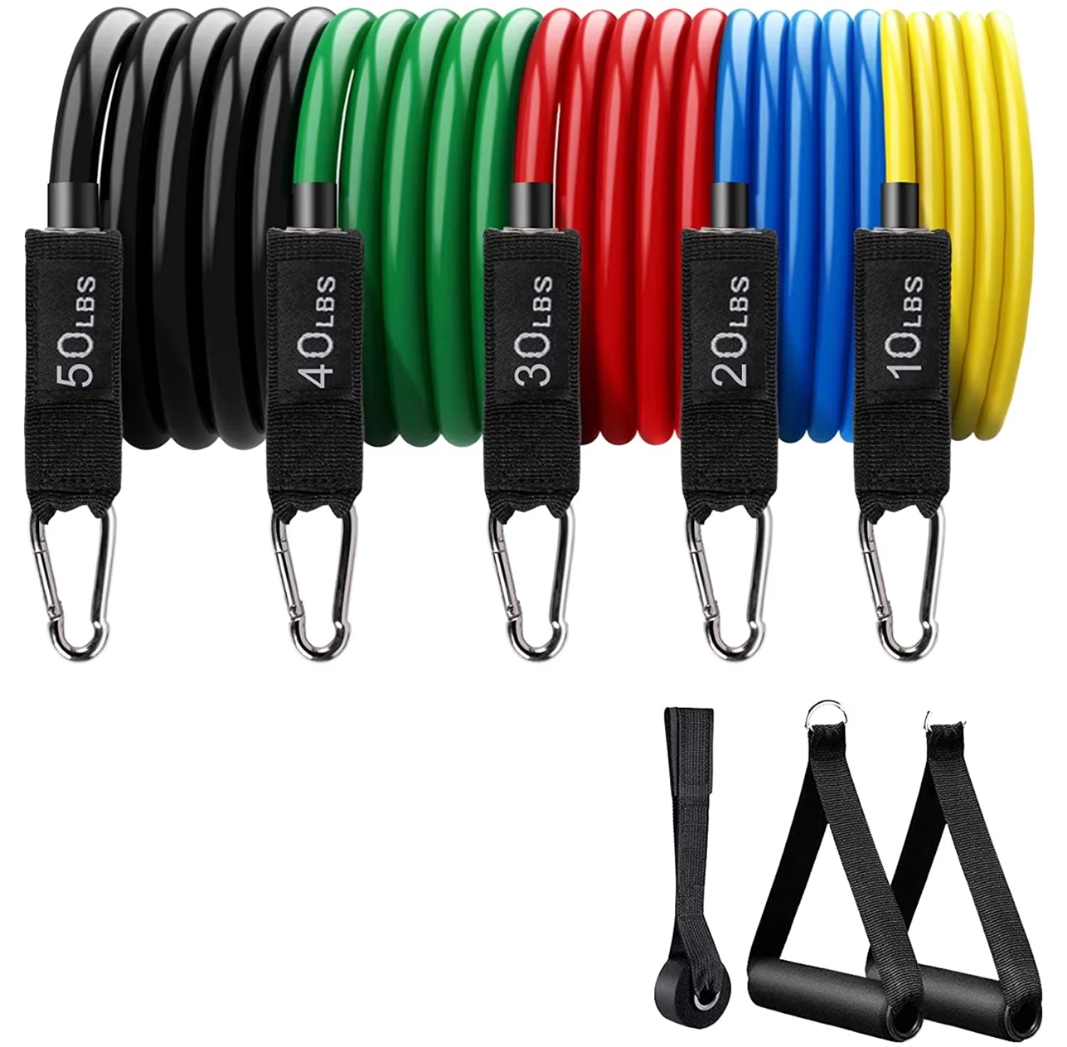 Skyhope Abs Exercise Fitness 11 Pcs Set Handle Tube Resistance BandsTraining Tubes Fitness Workout Exercise Bands With Handle