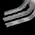 3D Voile Bridal Lace Fabric 100% Polyester Elastic Customizable Width Vintage Floral Design for Dresses & Home Textiles