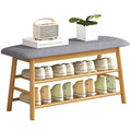 Comfortable Bamboo Shoe Rack Bench Storage Organizer Modern Living Room Entrance Entryway Shoe Storage Bench