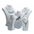Multi Sizes Gray Velvet Bust Necklace Holder Pendant Display Mannequin Stands
