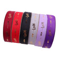 Festival Ribbons 3/4"  Gold Foil Logo Lover Ribbon Satin Grosgrain Ribbon for Gift Packing