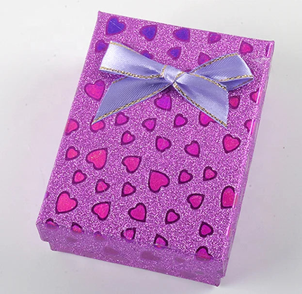 Jewelry Boxes Necklaces Ring Earring Gift Box Bowknot Ribbon Packaging Storage Container Organizer with Sponge