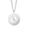 Bible Verse Prayer Necklace Free Chain Christian Jewelry Stainless Steel Praying Hands Coin Medal Pendant