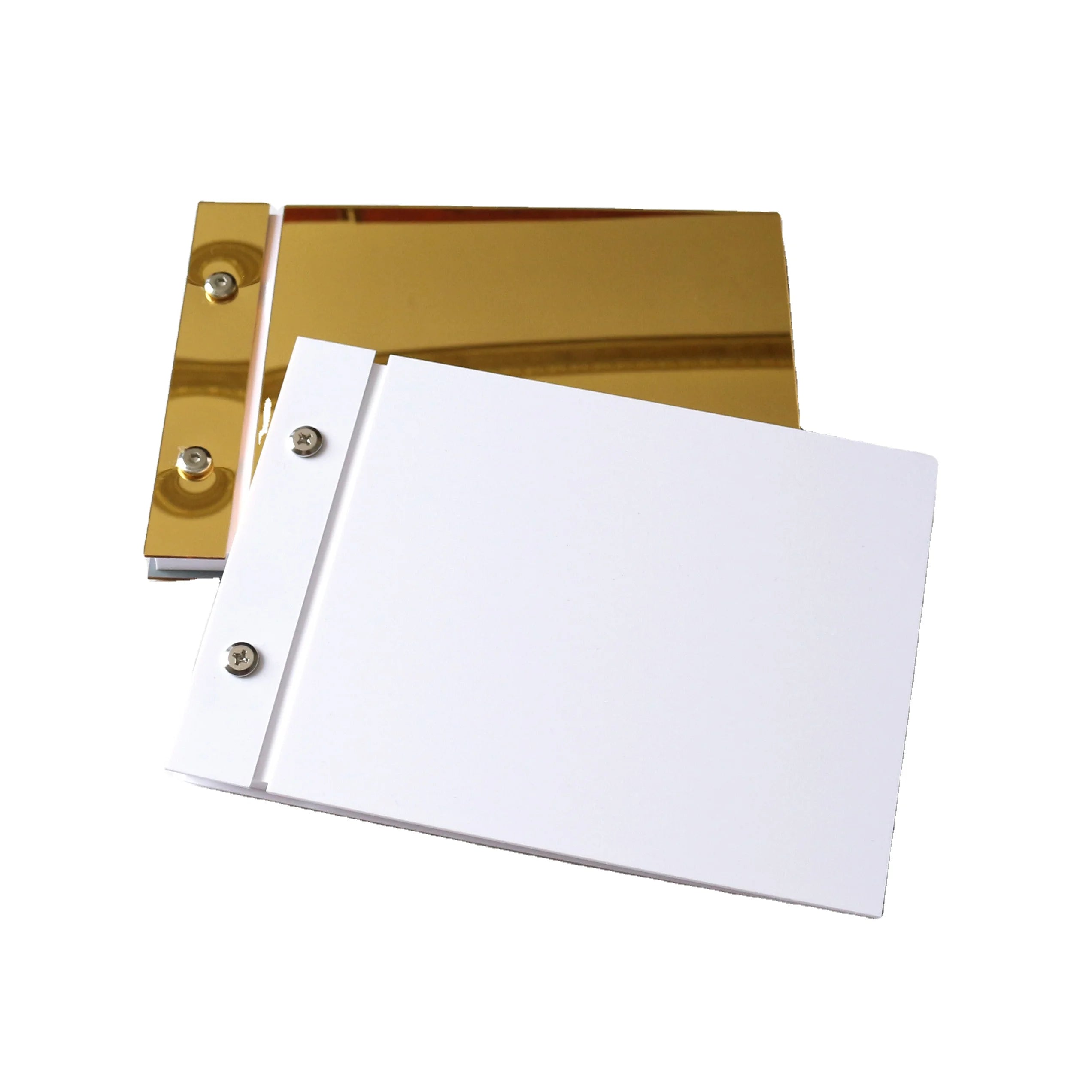Gold Mirror Acrylic Guest Registry Guestbook Hardbound Notebook Stationery Supplies
