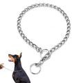 304 Stainless Steel P-Chain Pet Collar With Double Circles Metal Collar for Dogs Neck Ring for Dog Training Chains
