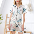 Pajamas Set for Women Short Sleeves Ladies Sleepwear Print Two Piece Set Nightwear Casual
