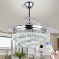 42'' Flush Mount Cage Ceiling Fan with Light for Living Room Remote Control Pendant Chandelier Pendant Ceiling Fan with Lights