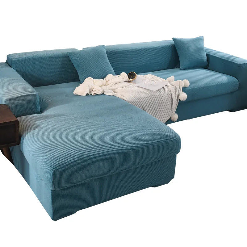 Elastic Velvet L Shape Sofa SlipcoverAnti-Slip 1 2 3 4 Seater Stretch Couch Cover for Sectional Sofa Cover Sofa Protector