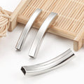 Various Length Stainless Steel Square Curved Tube Beads Hollow Bent Pipe DIY Jewelry Accessories Bracelets Necklaces Spacer